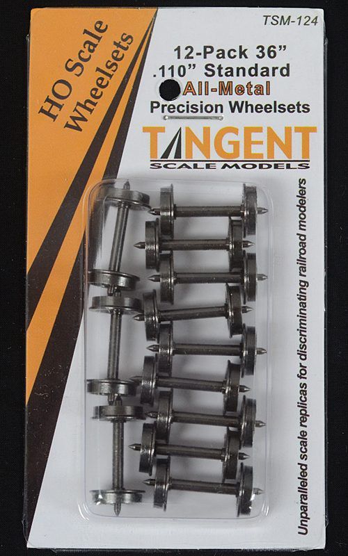 36 inch Normal Tread Blackened All-Metal Precision Wheelsets – 12 pack