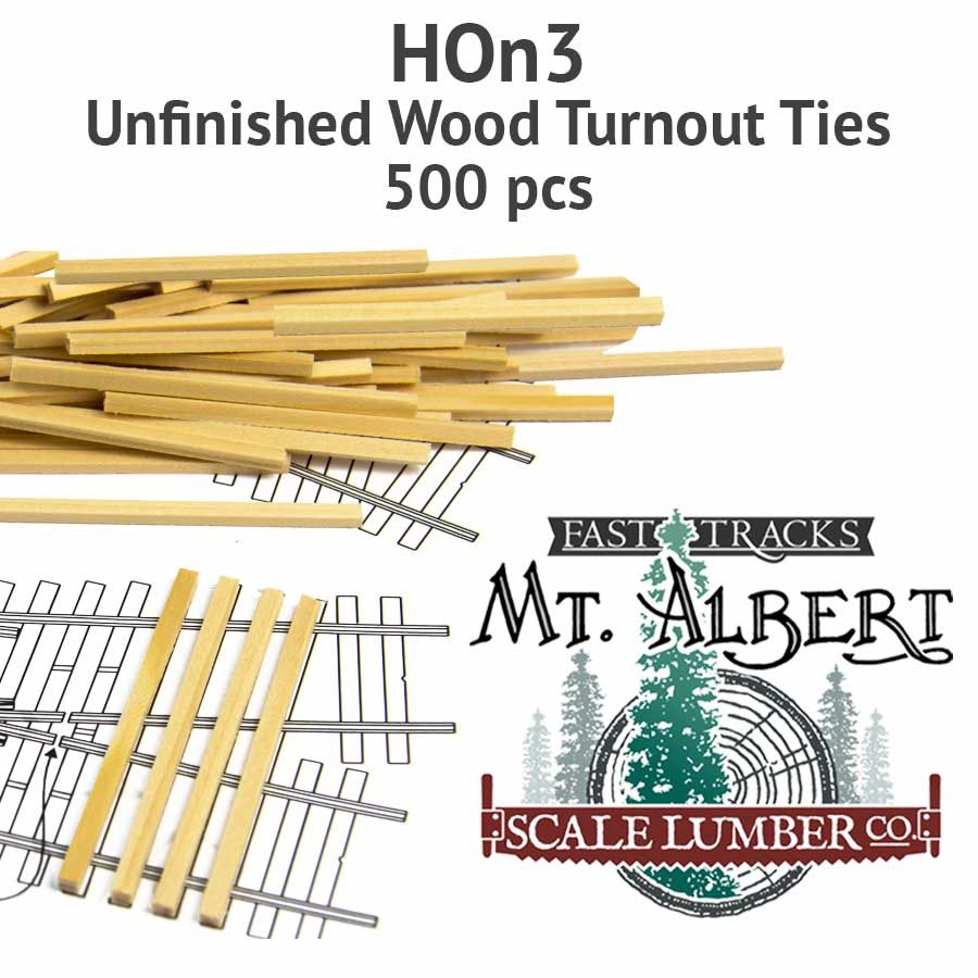 HON3 UNFINISHED WOOD TURNOUT TIES - 500 PCS