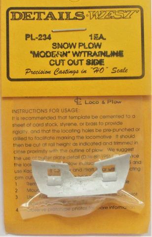 Modern High Profile w/Trainline Cut Out Snow Plow HO