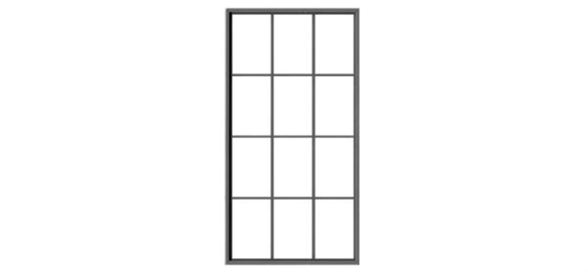 12 PANE MASONRY WINDOW 64x124 O