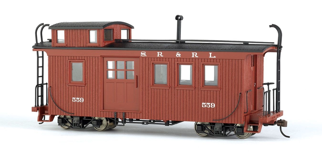 Side-Door Wooden Caboose w/Interior Light