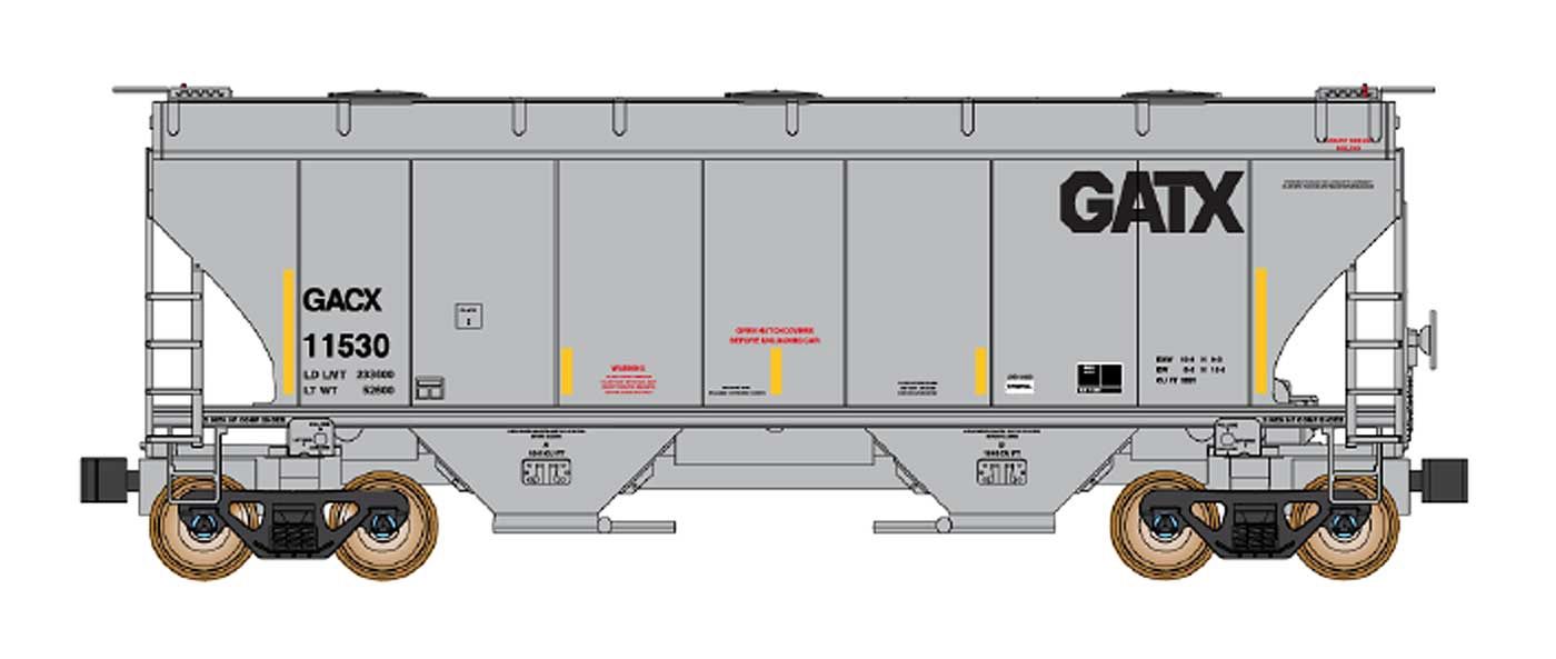 Trinity 3281 Covered Hoppers  GATX, Road Number: 11530