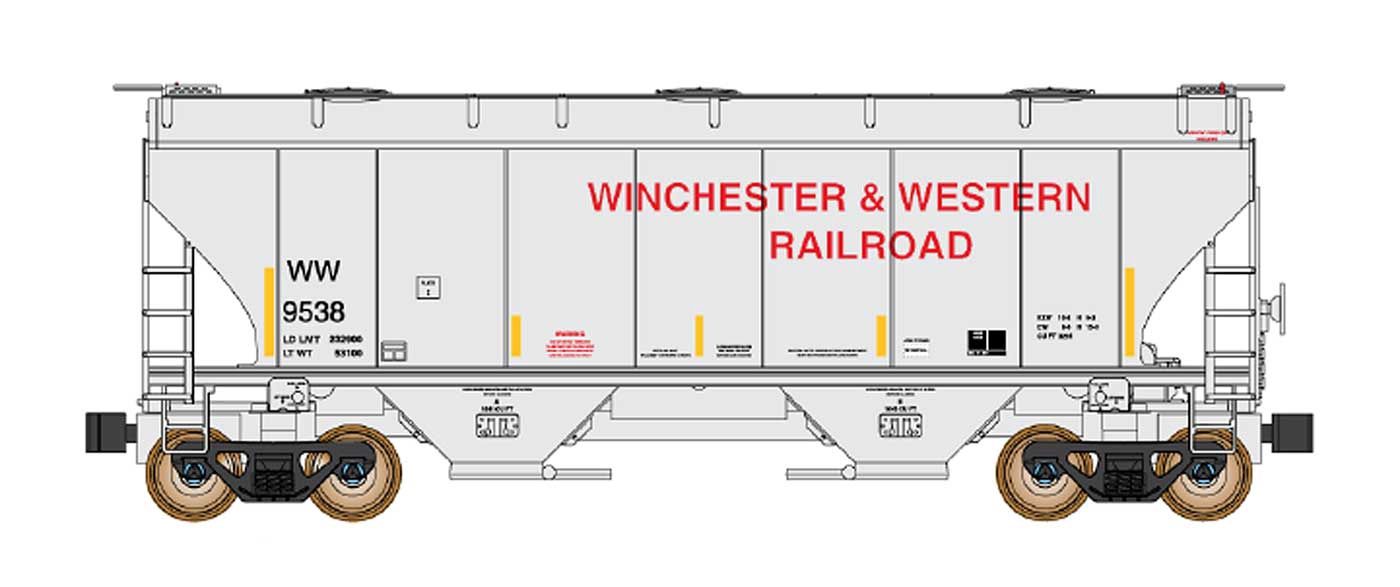 Trinity 3281 Covered Hoppers Winchester &amp; Western, Road Number: 9513