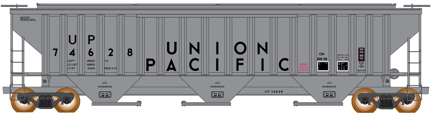 Union Pacific 4750 Covered Hopper, Road Number: 74628