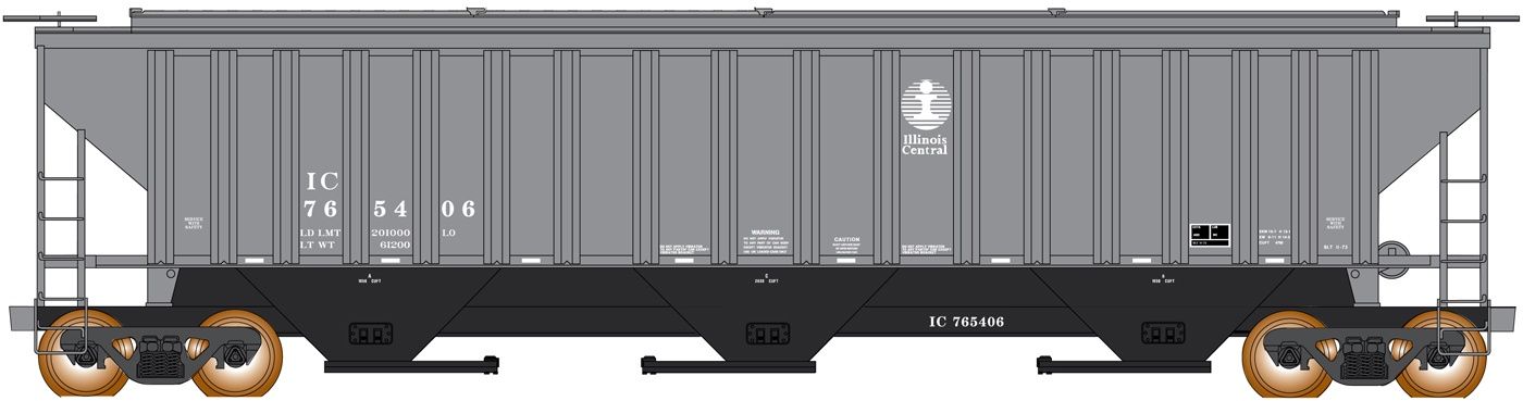 Illinois Central 4750 Covered Hopper, Road Number: 765406