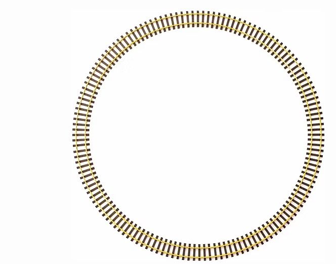 Code 332, Brass, 16 Ft. Diameter Curve Track, 16 pcs