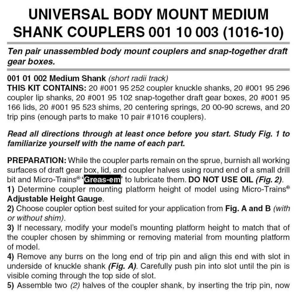 Universal BMC Medium Shank 10pr (1016-10)