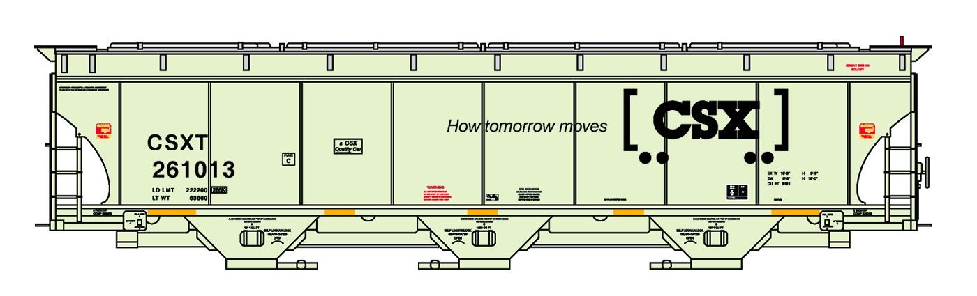 Trinity 5161 Hopper CSX (Boxcar Logo), Road Number: 261013