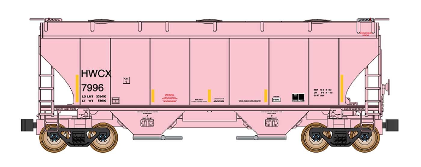 Trinity 3281 Covered Hoppers Halliburton - HWCX, Road Number: 7993