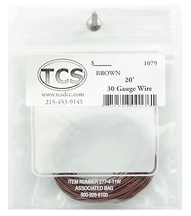 Brown 30 gauge, seven strand wire with outside diameter of .026"
