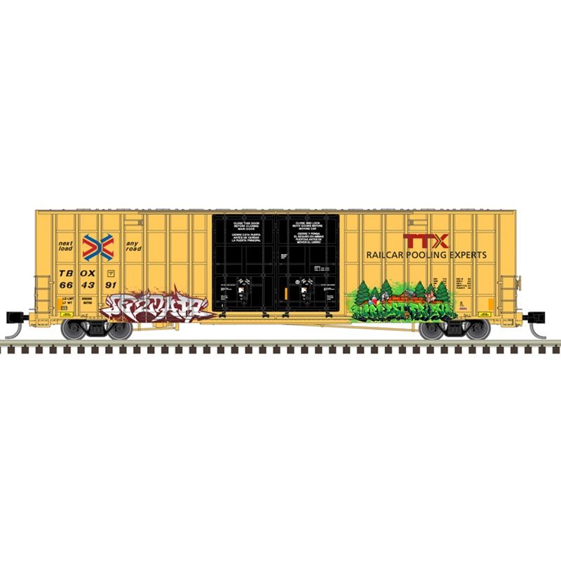 GUNDERSON 7550 DOUBLE DOOR BOX CAR TTX [GRAFFITI] #664263
