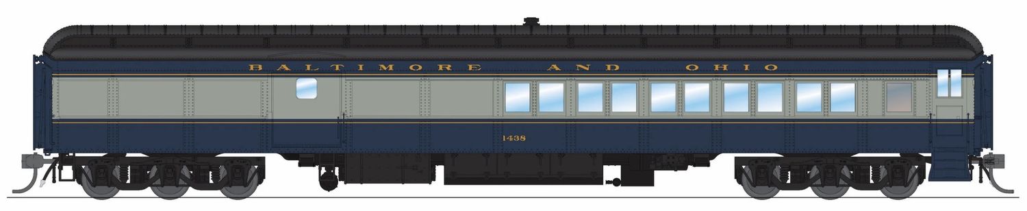 B&amp;O Heavyweight 5-Car Passenger Set, Blue &amp; Gray Scheme, (1438, 5270, 5284, 5307, 100)