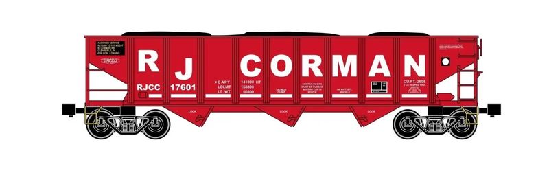 70 ton 3-bay coal hopper with load RJ Corman