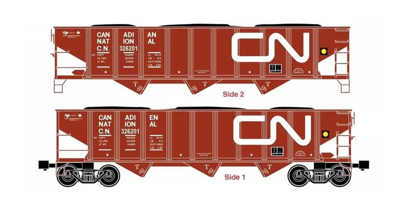 70 ton 3 Bay coal Hopper with load Canadian National