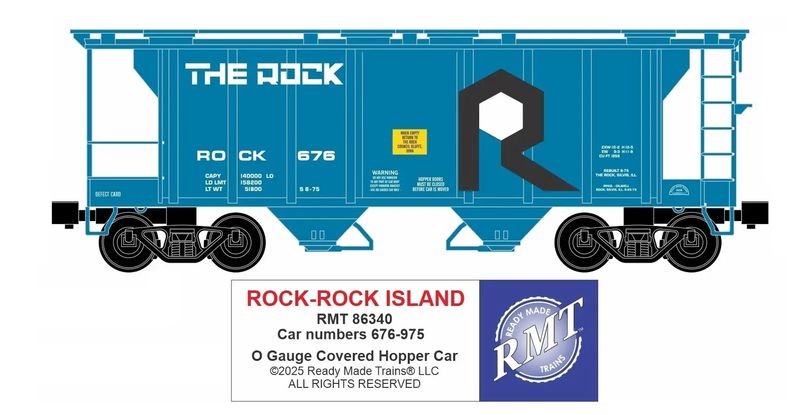 2 Bay covered Hopper CRI&amp;P - THE ROCK - ROCK ISLAND