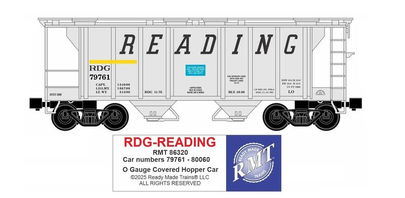 2 Bay covered Hopper RDG - READING COMPANY