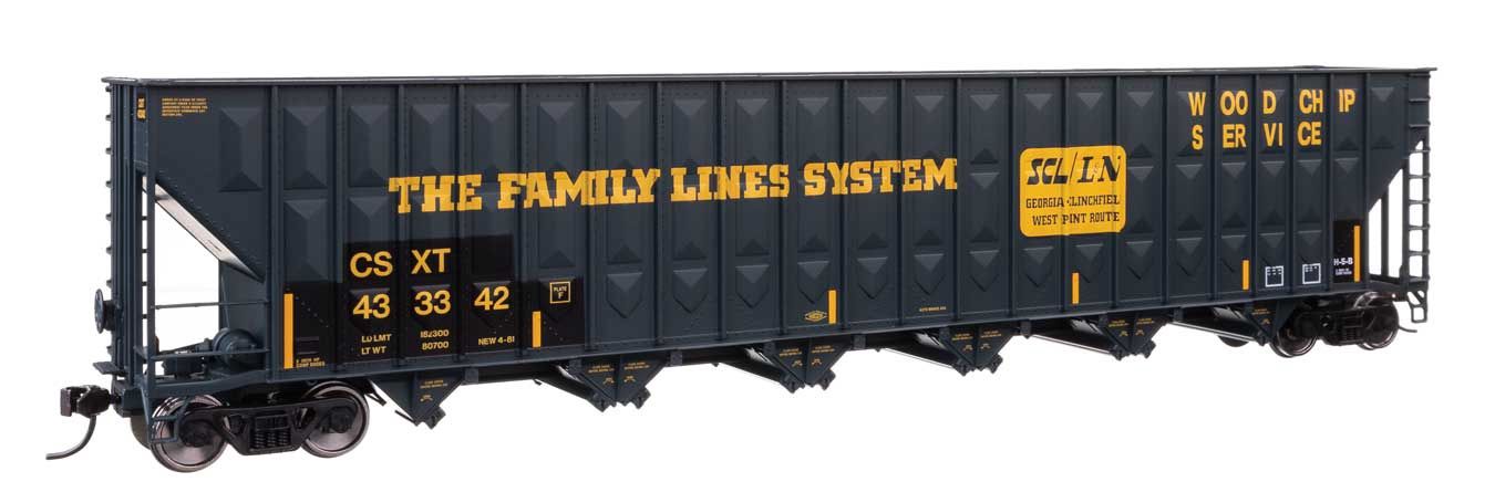 73' Greenville 7,000 Wood Chip Hopper CSX #433342 (Patched)