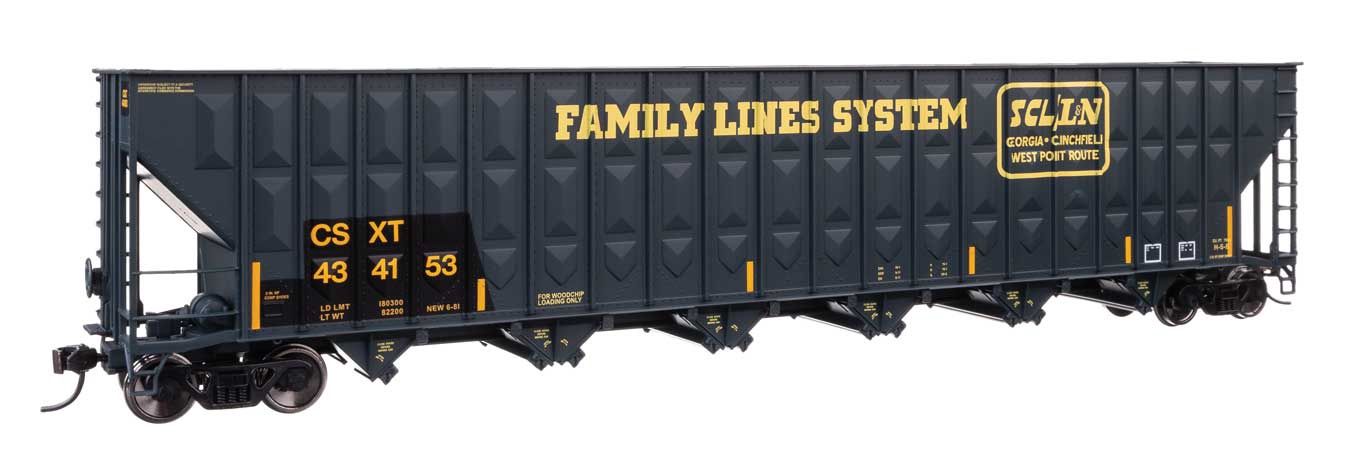 73' Greenville 7,000 Wood Chip Hopper CSX Transportation #434153 (Patched)