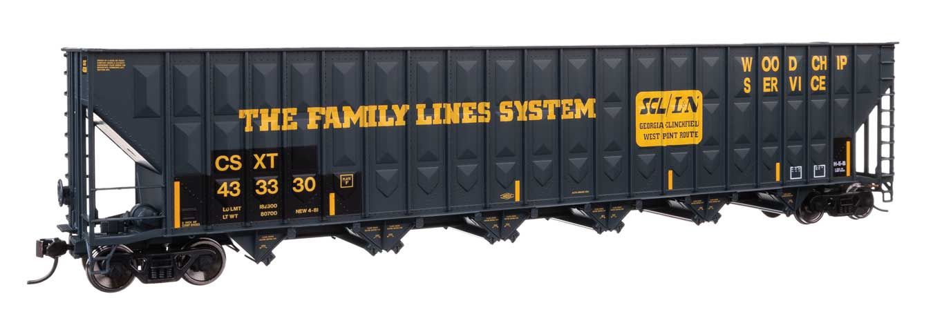 73' Greenville 7,000 Wood Chip Hopper CSX #433330 (Patched)