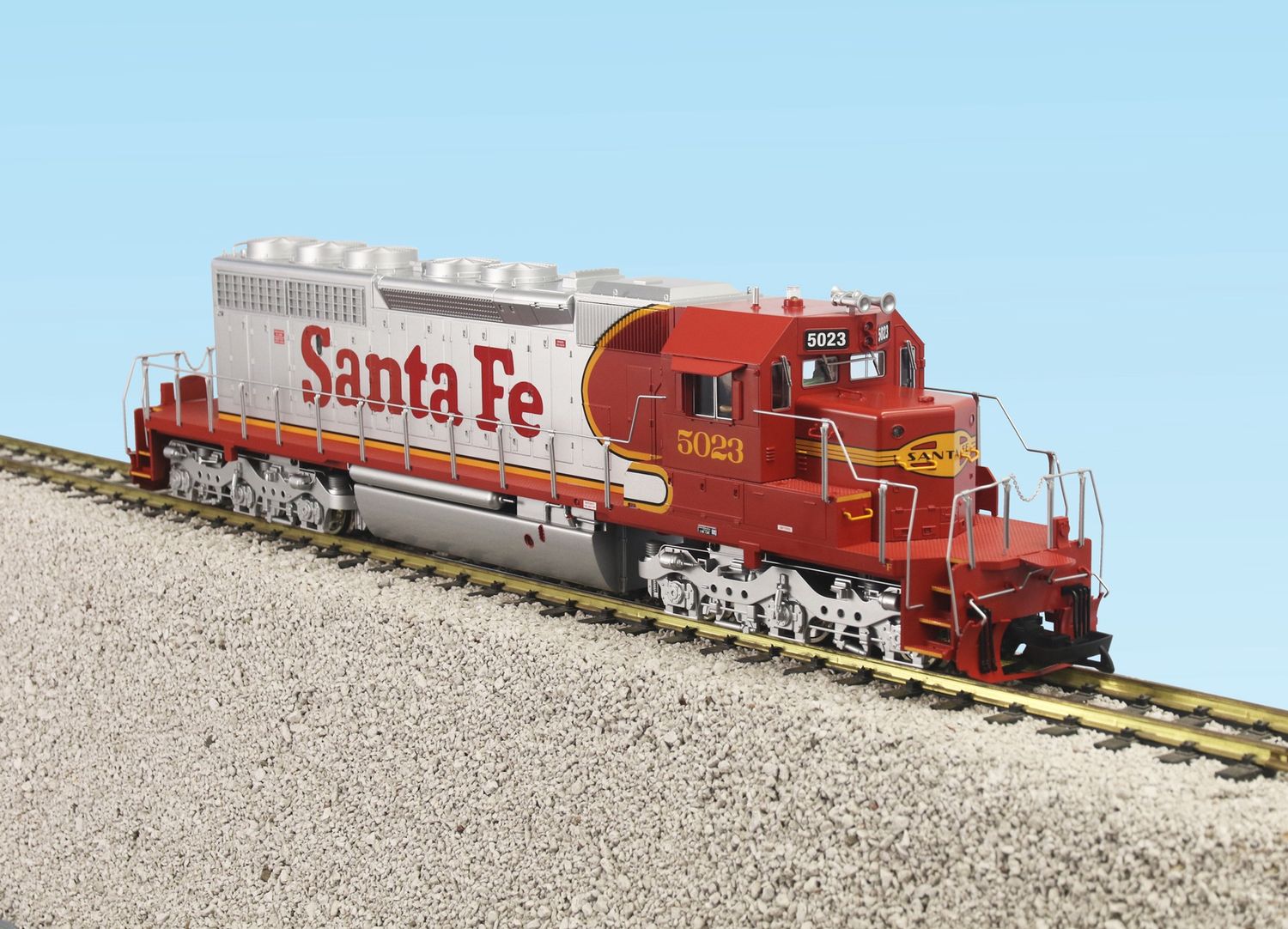 SANTA FE WARBONNET SD40-2 SILVER/RED, Road Number: 5023