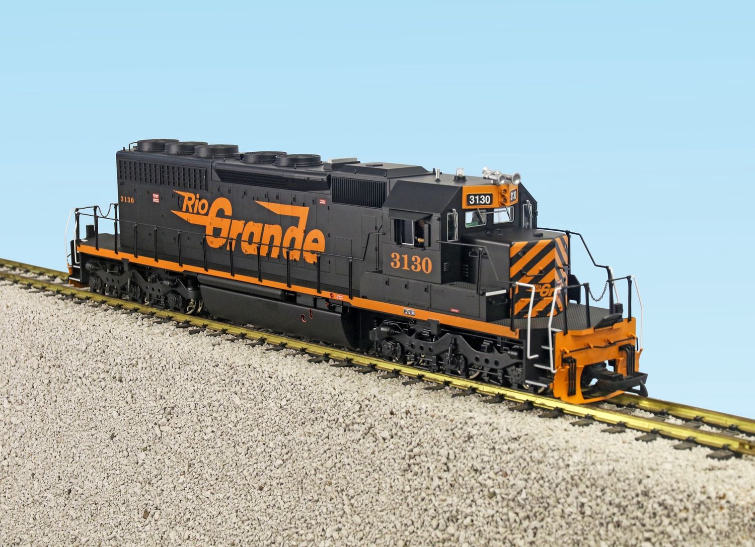 RIO GRANDE SD40-2 BLACK/ORANGE, Road Number: 3131