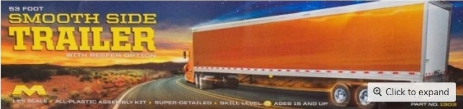 53' Smooth side Trailer 1:25 Kit