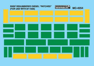 Burlington Northern Santa Fe Renumbered Diesel "Patches" (for use with 87-135)