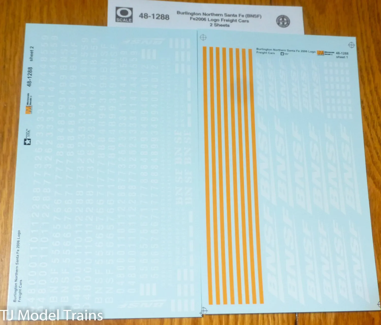 Burlington Northern Santa Fe (BNSF) Fe26 Logo Freight Cars 2 sheets