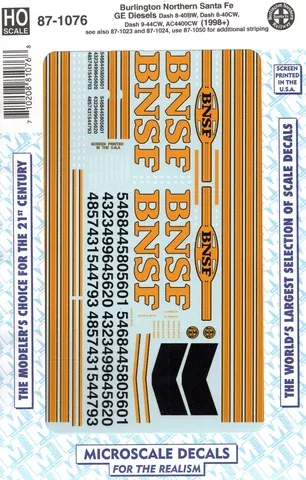 Burlington Northern Santa Fe GMDD "Heritage II" SD70MAC Diesels (1997+)