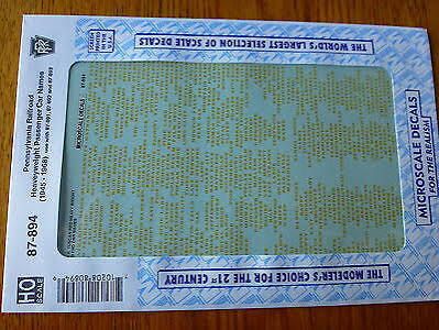 Pennsylvania Railroad Heaveyweight Passenger Car  Names