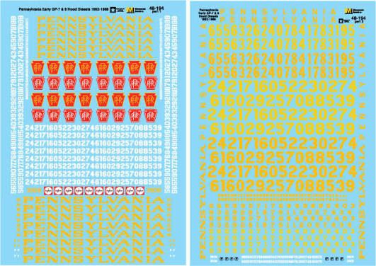 Pennsylvania Railroad Diesels (1937 - 1968) 2 sheets