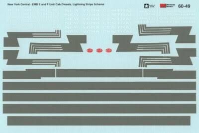 New York Central Cab Diesels - Lightning Stripe Scheme (1945 - 1960)