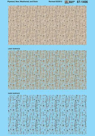 Plywood, New, Weathered, and Grain