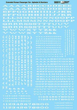 Railroad Roman - Extended Letters and Numbers White