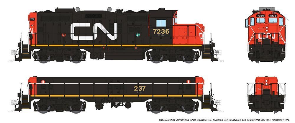 GP9RM Mother+Slug w/ Blomberg: CN - Early: #7236 + #237 ESU Sound