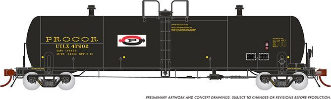 Procor 20K gal Tank Car: UTLX As Delivered Split P Logo #47907
