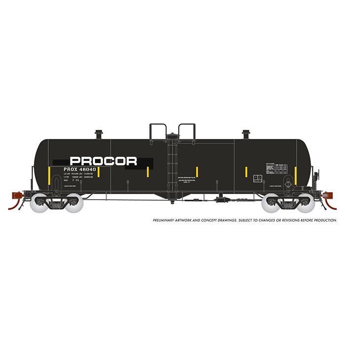 Procor 20K gal Tank Car: PROX Modern w/Large Logo #46040