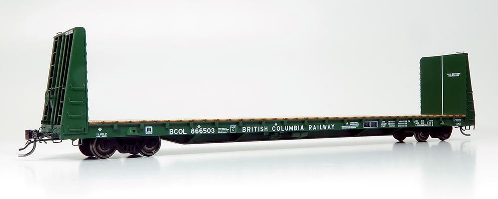 Marine Industries Bulkhead Flatcar: BCR - Dark Green #866532