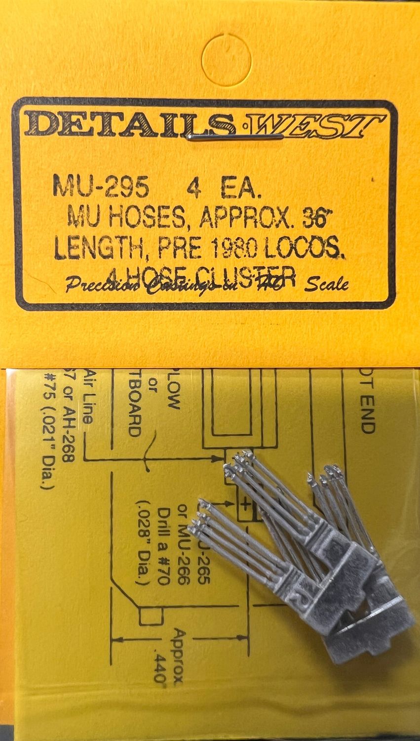 MU Hoses, Approx. 36" Length, Pre 1980 Locos.