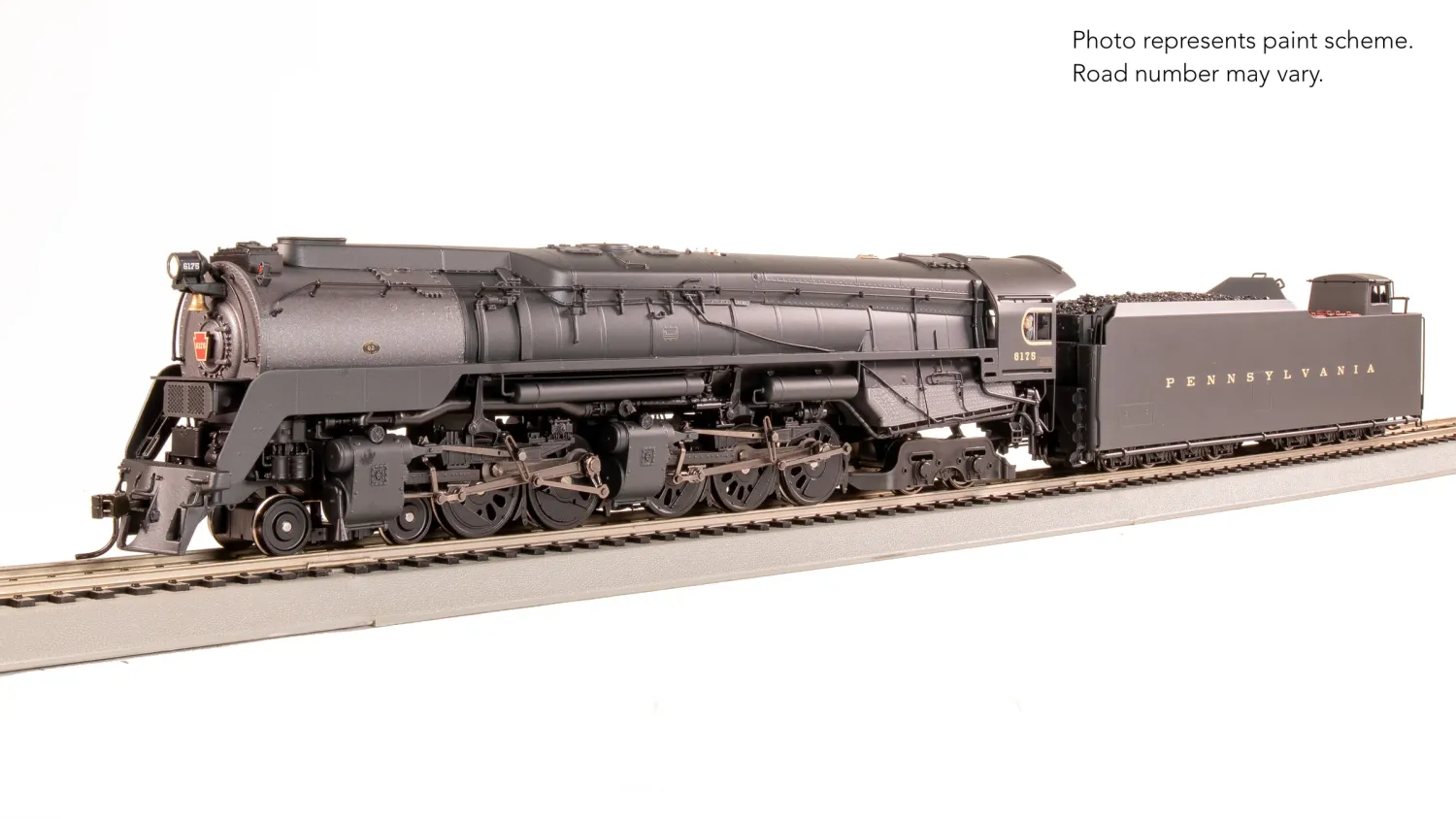 PRR Q2 Duplex, 4-4-6-4, #6199, Production Version, 18,000 gallon tender, Paragon4 Sound, Smoke