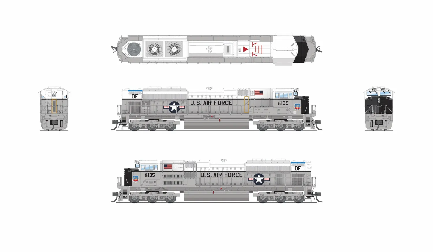 EMD SD70ACe, US Air Force #135 Fantasy Paint, Paragon4