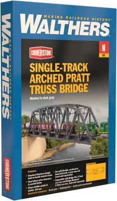 Single-Track Arched Pratt Truss Bridge N Scale