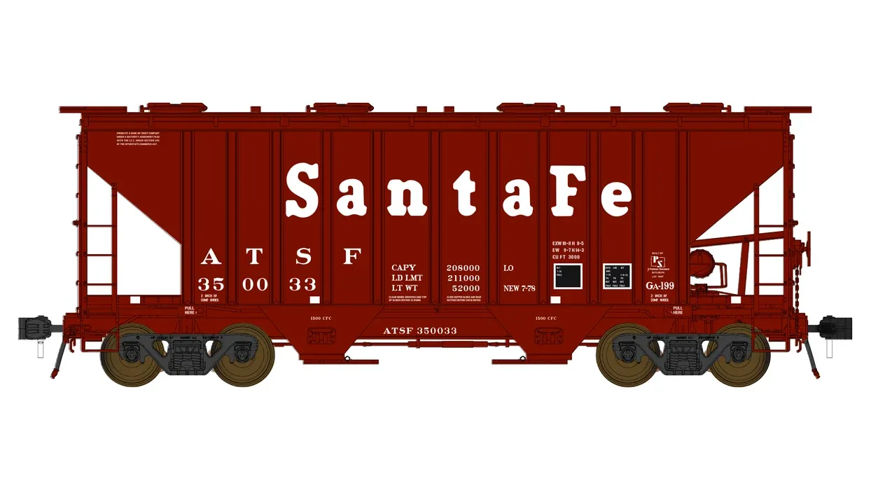 PS 3000CD Two-Bay Hopper Car - Santa Fe, Road Number: 493685