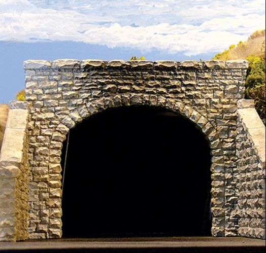 Double-Track Random Stone Tunnel Portal