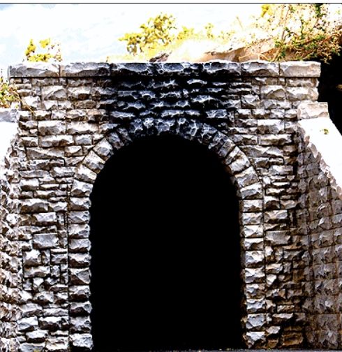 N Single-Track Random Stone Tunnel Portal 2-Pack