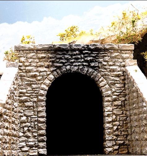 Single-Track Random Stone Tunnel Portal