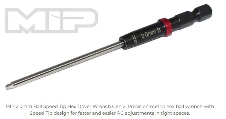 2.0mm Ball Speed Tip Hex Driver Wrench - Gen 2