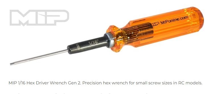 1/16" Hex Driver Wrench - Gen 2