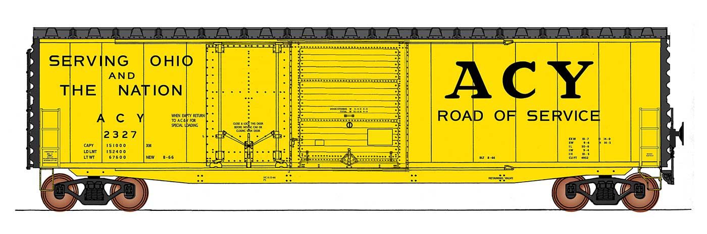 50' PS-1 Double Door Boxcar Akron, Canton &amp; Youngstown #2332