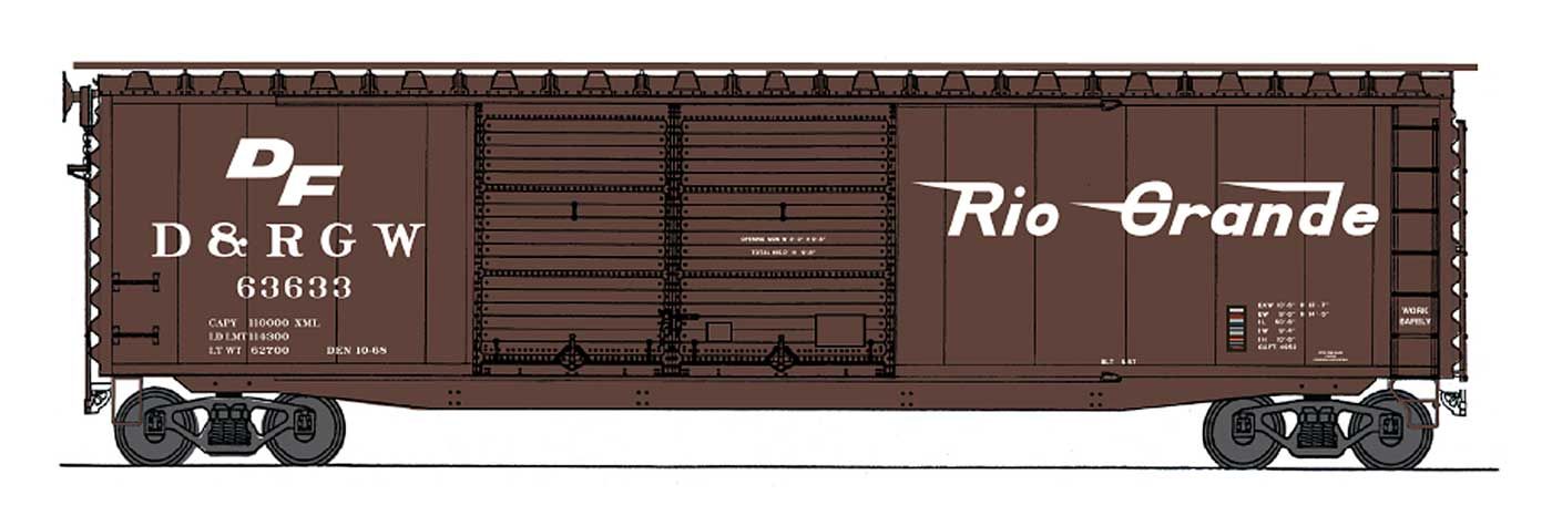 50' PS-1 Double Door Boxcar Rio Grande - BCR #63633